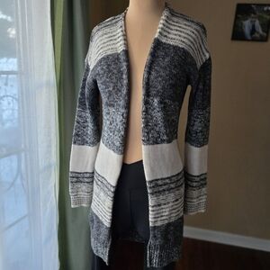 GAP for Good Striped Open Cardigan Sweater XS Marled Knit
